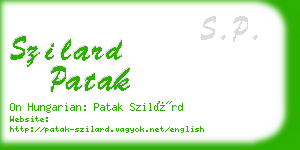 szilard patak business card